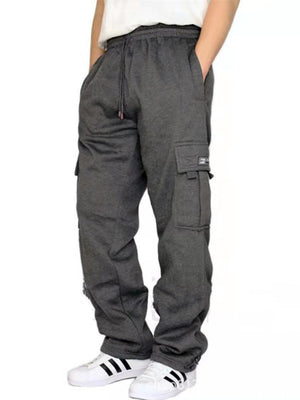Men's Sports Fitness Multi-Pocket Drawstring Cargo Pants