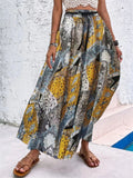 High Waist Printed Swing Long Skirts