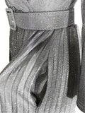 Sexy V-Neck Belt Glitter Maxi Pleated Long Dresses