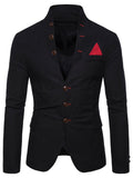 Men’s Slim Fit Stand Collar Button Up Multi Pocket Blazer