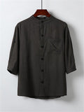Loose Casual Comfy Full Buttons Long Sleeve Shhirts With Pocket