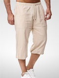 Men 3/4 Length Large Size High Waist Shorts