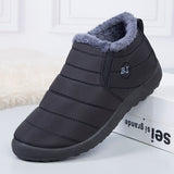 Warm Fur Lined Waterproof Ankle Snow Boots For Winter