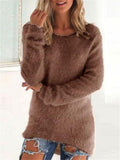 Women's Cute Candy Color Warm Fluffy Plush Sweaters