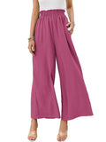 Women's Summer Ultra Soft High Waist Pockets Flowing Wide Leg Pants