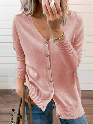 Trendy V-Neck Buttons-Up Sweaters Cardigans