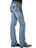 Casual Style Mid-Rise Embroidered Washed Effect Pocket Jeans