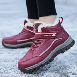 Winter Warm Plush Round Toe TPR Sole Women Snow Boots for Walking