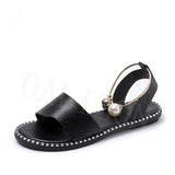 Women's Cute Open Toe Ankle Bracelet Detailing Flat Sandals