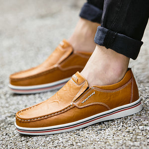 Men's Genuine Leather Casual Flat Driving Loafers