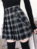 Women's Sexy Tartan Plaid Pleated Mini Skirt