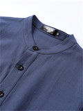 Casual Long-Sleeved Cotton And Linen Breathable Loose T-Shirt