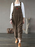 Women’s Casual Multi-Pocket Corduroy Overall