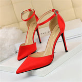 New Elegant Stylish Silk Glitter Blue Heels Pumps