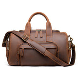 Mens Large Capacity Travel Leather Crossbody Bags Vintage Duffel Packs