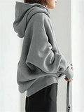 Women's Trendy Solid Plus Size Street Sports Hoodies