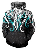 Creative Octopus Print Comfy Loose Hooded Sweatshirt With Pockets