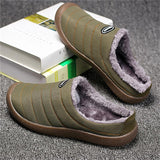 Winter Casual Waterproof Non-Slip Plush Warmth Slippers For Men