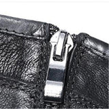 Men Split Leather Drape Design Boots