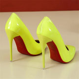 Pointed Toe Yellow 12cm High Heels For Women