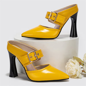 Women's Popular Cool Large Size Solid Yellow Pumps