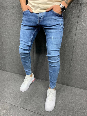 Men's High Quality Stretchy Skinny Blue Jeans