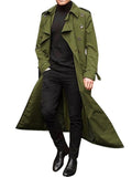 Men's Double-Breasted Over-The-Knee Fashion Casual Trench Coat