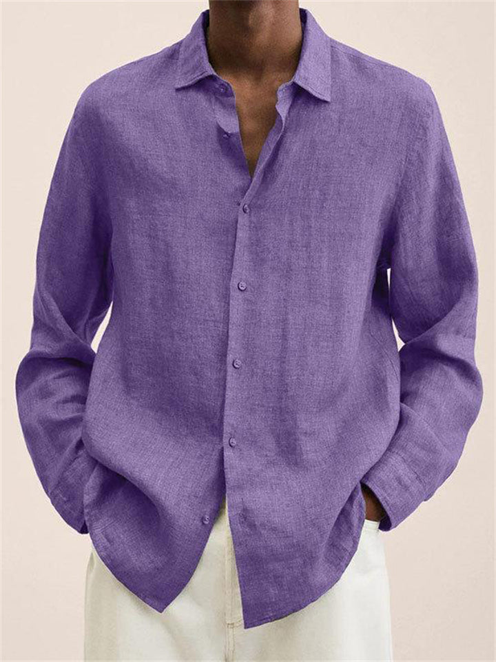 Mens Leisure Button Down Extra Soft Lapel Shirt for Summer