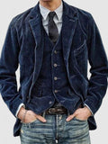 Men's Casual Slim Fit Lapel Collar Corduroy Blazer