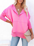 Women's V-Neck Long Sleeve Plus Size Loose Hoodies