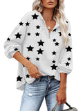 Fashion New Arrival Five-pointed Star Print Pocket Women's Hoodies