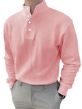Men's Trendy Stand Collar Long Sleeve Pullover Office Wear Shirts