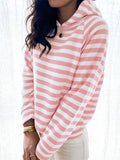 Women's Fashion Stripe Slim Fit Long Sleeve Pullover Hoodies