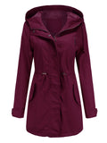 Daily Hooded Lightweight Long Sleeve Windproof Women Coats