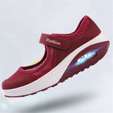Rocker Bottom Velcro Mesh Flat Shoes