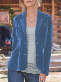 Women's Luxury Velvet Fashion Lapel Button Dowm Blazer