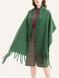Fashion Solid Color Fringed Scarf For Winter