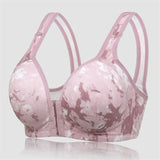 Women's Tie Dyed Front Closure Wireless Full Coverage Bras - Purple