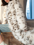 Women's Leopard Print Faux Fur Warm Coats for Winter