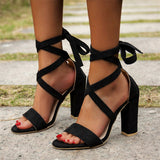 Sexy Ankle Strap Chunky High Heels Wedding Ladies Dress Sandals