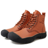 Men's Vintage Stylish High-Top Lace Up Cowhide Martin Boots
