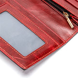 Solid Color Vintage Genuine Leather Wallet For Women