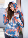 Stylish Plus Size Ladies Tie Dye Cotton Hoodies