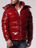 Men's Bubble Coat With Pockets Casual Simple Style Thermal Hooded Coat