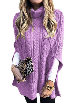 Turtle Neck Solid Color Loose Sweaters