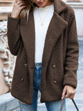 Casual Trendy Lapel Buttons Solid Color Coat For Women