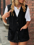 Summer Trendy Sleeveless Button Denim Vest for Cowgirl