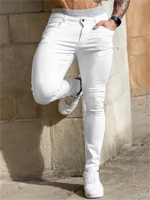 Casual Slim Solid Color Straight Leg Pants