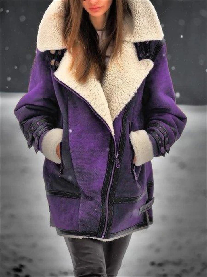 Women's Fashionable Popular Thick Faux Fur Zipper Coats