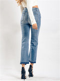 Women's Simple Style Washed Effect Loose Daily Denim Pants